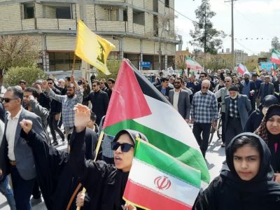 سیل خروشان مردم فسا در راهپیمایی روز قدس ۱۴۰۴