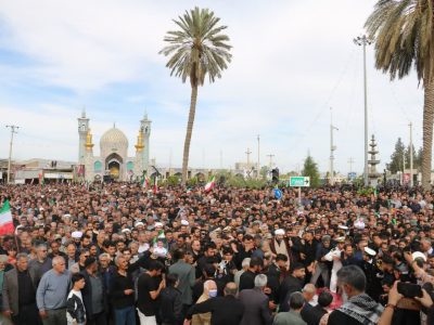 تشییع باشکوه مردم فسا با شهدای ناو دنا